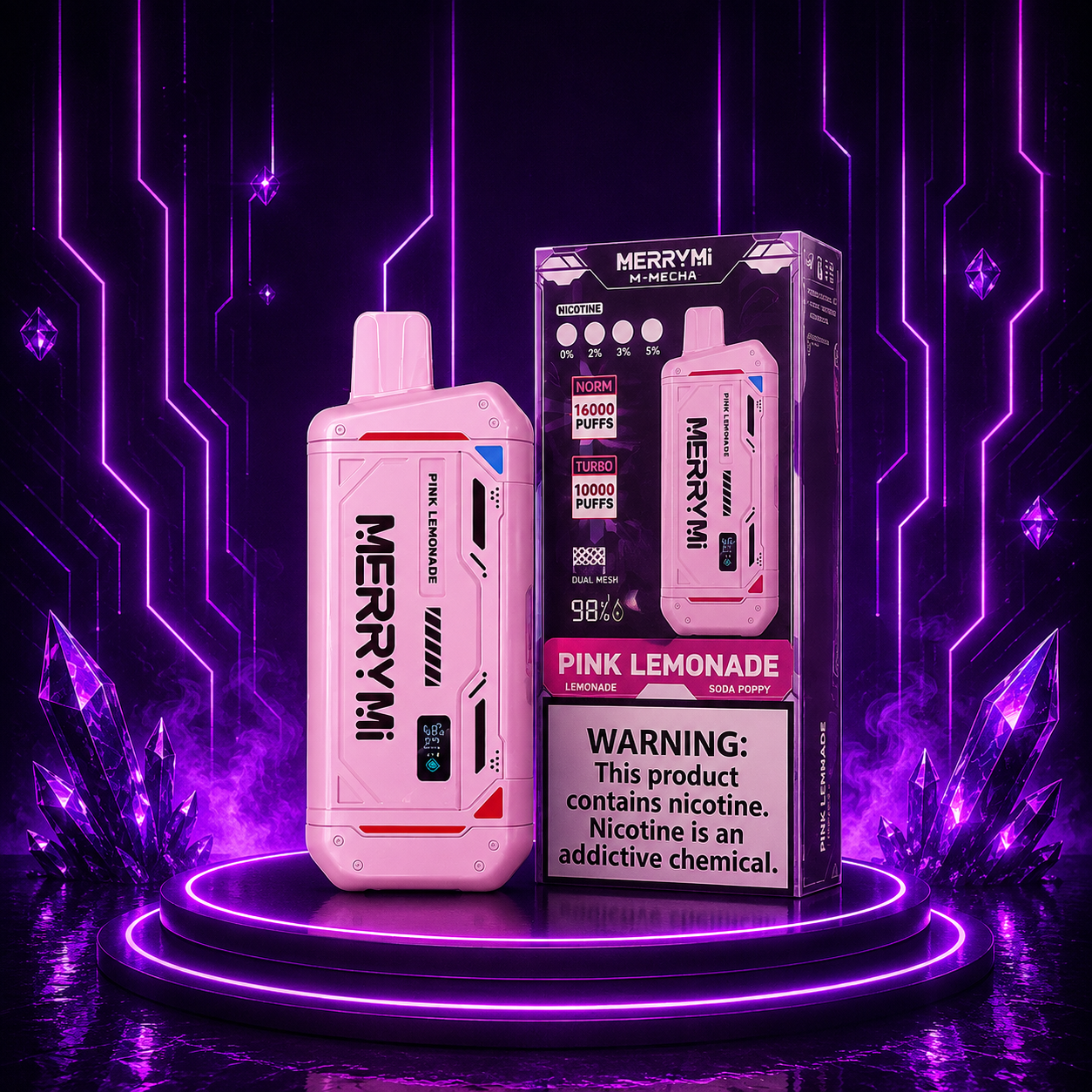 MerryMi M-Mecha 16K Einweg Vape Pink Lemonade mit Nikotin bei Rabatt-Vape