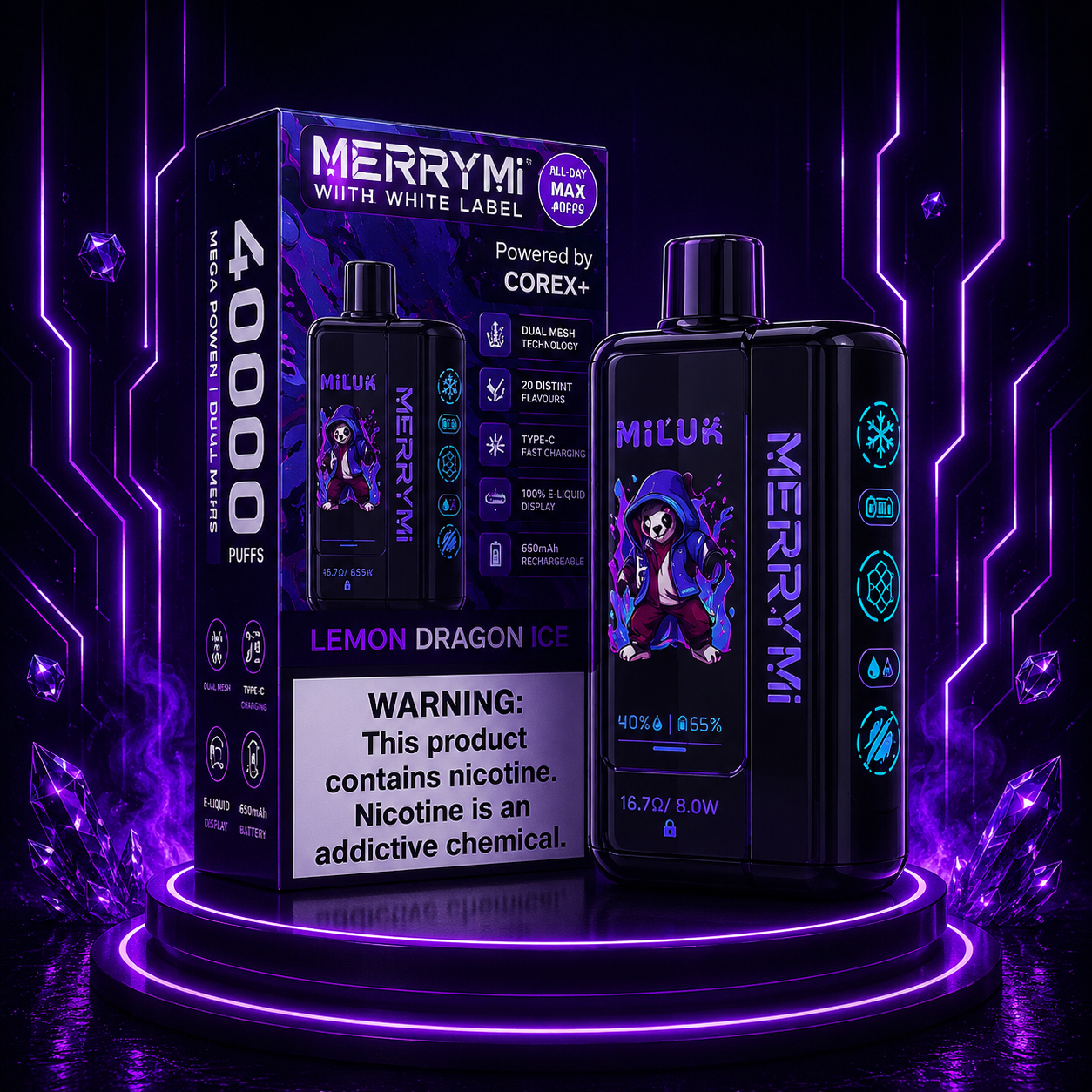 MerryMi Wiflux 24K Einweg E-Zigarette Lemon Dragon Ice